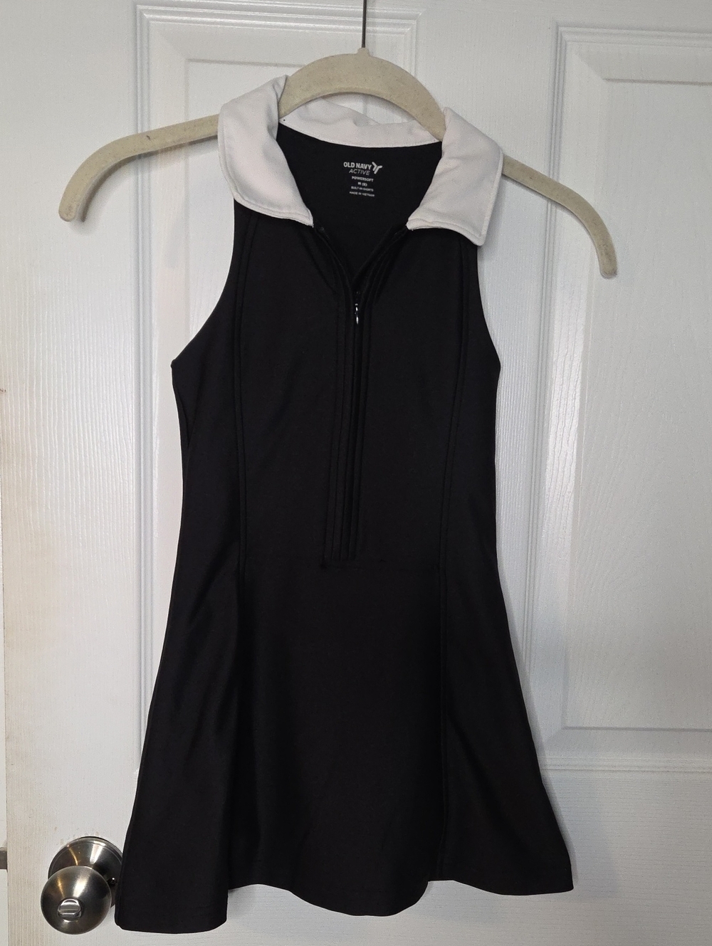 Old Navy Black Sleeveless Polo Dress with White Collar & Built-in Shorts
